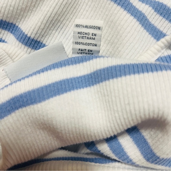 Izod Women’s Size Small Classic Blue and White Striped Tank Top 100% Cotton EUC - Picture 5 of 6